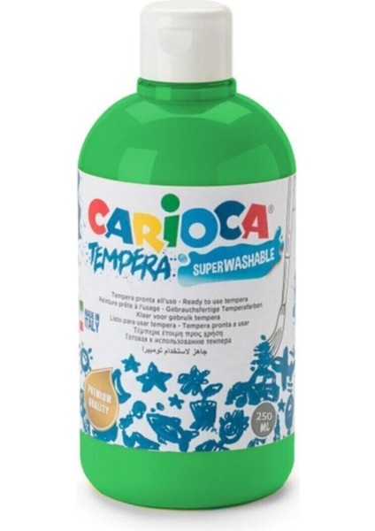 Tempera Süper Yıkanabilir Guaj Sulu Boya Seti 6 Renk 250 ml Büyük Şişeli