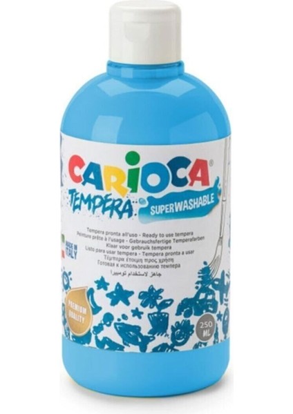 Tempera Süper Yıkanabilir Guaj Sulu Boya Seti 6 Renk 250 ml Büyük Şişeli