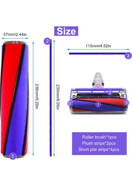 2x Dyson V6 V6 V7 V7 V8 V10 V11 Için Yedek Fırça, Yumuşak Silindir Aksesuarları, 12 Keçe Şeriti, Temizlik ve Toz Çıkarma (Yurt Dışından) indirimleri