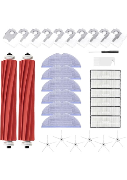 Roborock S7 Serisi S7+ S7 Maxv Ultra/s7 Pro Ultra Için Aksesuar Seti, Yedek Parçalar Ana Silindir Fırçaları, Yan Fırçalar Içerir (Yurt Dışından)