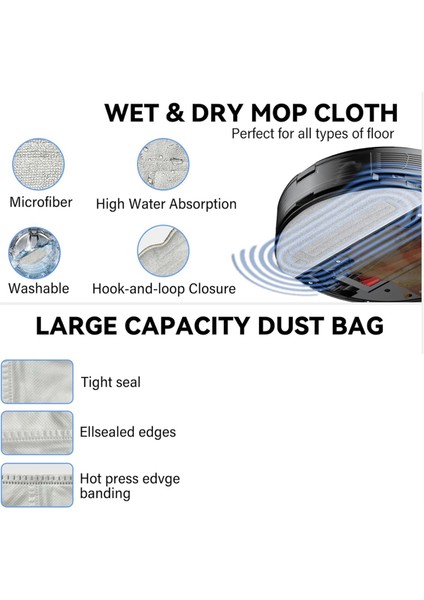 Roborock S8 Pro Uitra Yedek Parçaları Için Aksesuarlar Robot Elektrikli Süpürge Toz Torbaları ile Aksesuar Seti Ana Fırçalar (Yurt Dışından) fırsatları