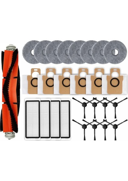 Dreame Bot L20 Ultra /X20 Pro Ana Yan Fırça Hepa Filtresi Paspas Toz Çanta Robot Vakum Süpürge Yedek Parçaları (Yurt Dışından)