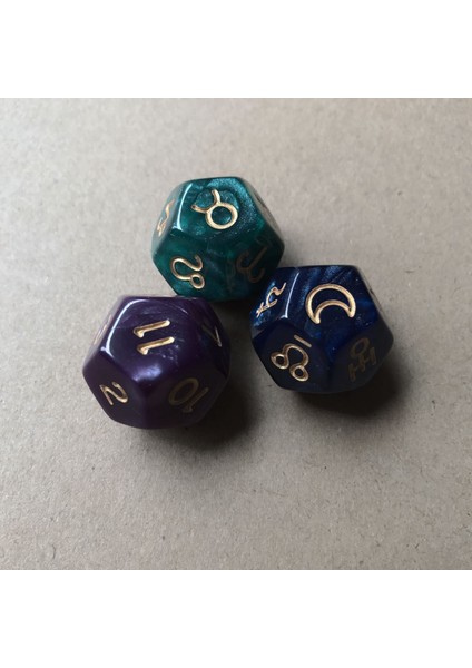 3 Adet/takım 12 Taraflı Tarot Zar Reçine Çokyüzlü Astroloji Takımyıldızı Kehanet Kartları Oyunu Zar Astrologlar Için (Yurt Dışından) fiyatları