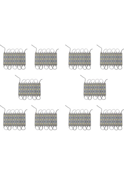 10X 1 x 10PCS 5050 Smd 3 LED Modül LED Strip String Işık Su Geçirmez Dc 12V Sıcak Beyaz (Yurt Dışından) fiyatları