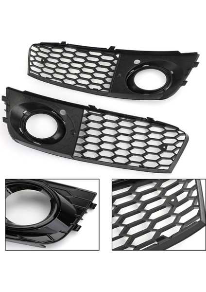 Siyah Araba Ön Sis Fiş Izgara Kapağı Audi A4 B8 2009 2011 2012 2012 Sis Lambası Ballı Grille Kapak (Yurt Dışından) modelleri