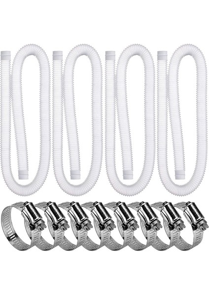 4 Paket Yüzme Havuzu Yedek Hortumları, 1.25 Inç Çaplı Havuz Filtresi Yedek Hortumları Yer Üstü Havuzlar Için (Yurt Dışından)