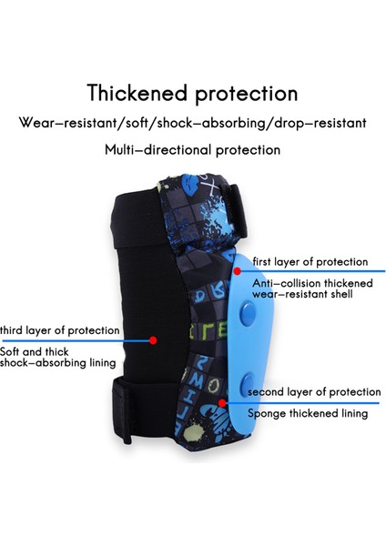 6 Adet Paten Kaykay Çocuk Dirsek Dizlik Bilek Koruyucuları Koruyucu Ekipman Seti Spor Açık Hava Hediye Mavi M (Yurt Dışından) fiyatları