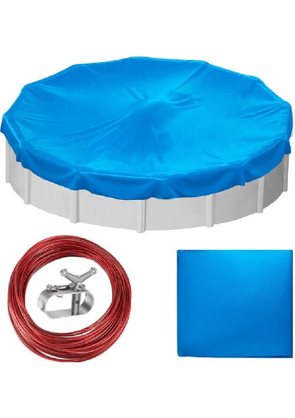 15FT Yuvarlak Havuz Örtüsü, Yer Üstü Havuzlar Için Güneş Örtüleri, Havuz Örtüsü Vinçli ve Kablolu Havuz Örtüsü Koruyucusu (Yurt Dışından)