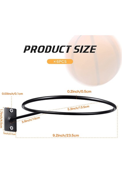 6 Paket Duvara Montaj Topu Ekran Topu Depolama Topu Raf Topu Tutucu Basketbol Futbol Voleybol Futbol (Yurt Dışından) fiyatları