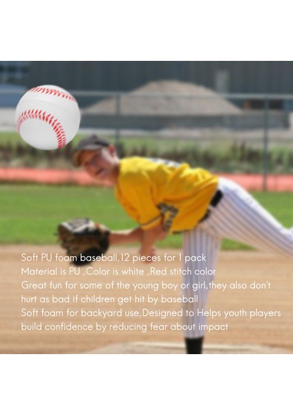 12 Paket Beyzbol Köpük Softbol 9 Inç Yetişkin Gençlik Eğitimi Spor Vuruş Topu Oyun Pitching Yakalama Eğitimi (Yurt Dışından) fırsatları