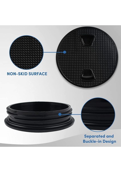 Dairesel Kaymaz Muayene Kapağı-Tekne Kapağı Güverte Plakası Rv Deniz Teknesi Kayıklar Için Çıkarılabilir Kapaklı-4 Inç Siyah (Yurt Dışından) modelleri