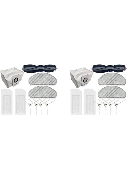2set Ecovacs Deebot T10/T10 Plus Robot Elektrikli Süpürge Ana Yan Fırça Toz Torbası Hepa Filtre Mop Kumaş Yedek Parçalar (Yurt Dışından)