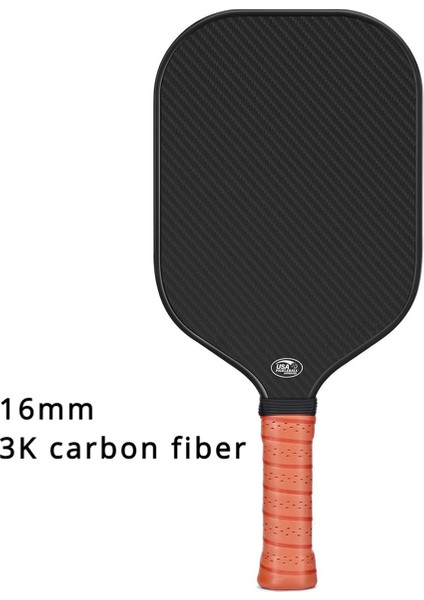16MM Pickleball Kürek 3k Karbon Fiber Yüzey Pp Petek Çekirdek Gelişmiş Güç Kaymaz El Tutacağı Kürek Turuncu (Yurt Dışından) fiyatları