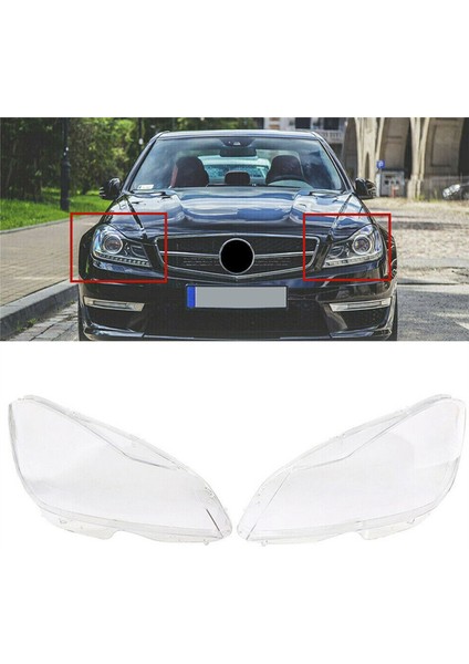 Sol Araba Far Lens Kapağı Kafa Işık Lambası Gölge Kabuk Lens Lens Abajur Mercedes Benz W204 C-Cals 2011-2013 (Yurt Dışından) fiyatları