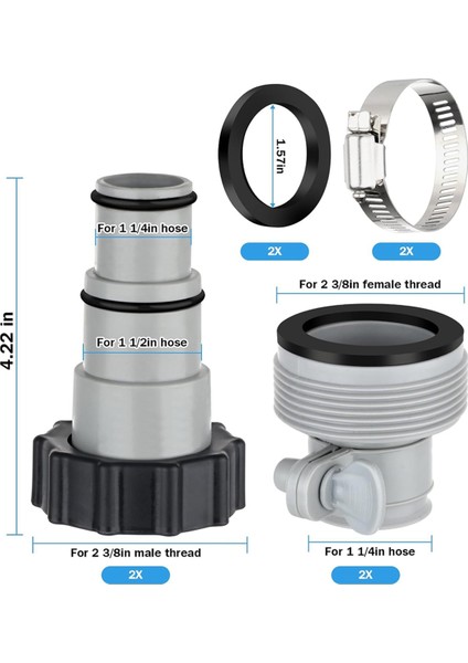 Yüzme Havuzu Hortumları Adaptörü Tip A/b Konnektörü 1.25 Inç ve 1.5 Inç Hortumlar Için Intex Filtre Pompası, Tuzlu Su Sistemleri (Yurt Dışından) modelleri