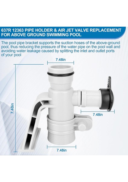 637R 12363 Boru Tutucu ve Hava Jet Vanası, Intex C1000 Krystal Clear Yedek Hava Jet Vanası Girişi ile Uyumlu (Yurt Dışından) modelleri