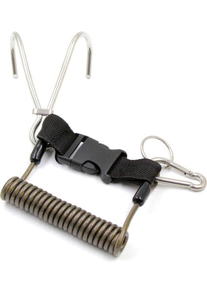 Scuba Resif Paslanmaz Steelhook Çift Dalış Resif Kancası Spiral Bobin Kordon Dalış Güvenli Aksesuarları (Yurt Dışından)