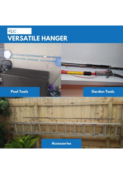 Havuz Direği Askısı Premium 4 Parça Alüminyum Tutucu Seti, Teleskopik Direkler Için Kancalar, Sıyırıcılar, Yaprak Tırmıkları, Fırçalar (Yurt Dışından) modelleri