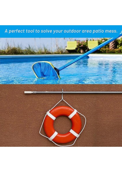 Havuz Direği Askısı Premium 4 Parça Alüminyum Tutucu Seti, Teleskopik Direkler Için Kancalar, Sıyırıcılar, Yaprak Tırmıkları, Fırçalar (Yurt Dışından) indirimleri