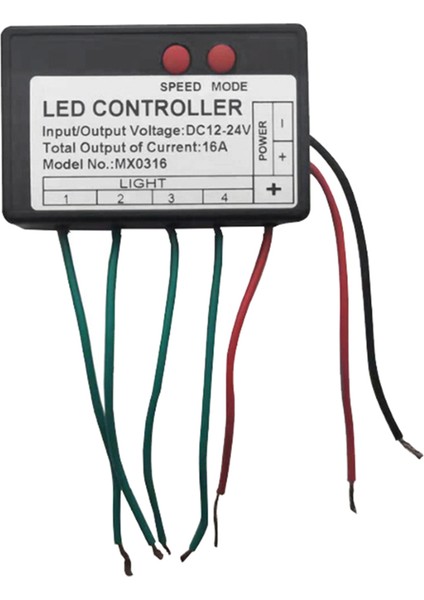 DC12V-24V LED Şerit Işık Denetleyicisi Atlama Suyu Patlama Flash At Işareti Aydınlık Kelime Açık Kelime Rgb Kontrolör 4ch (Yurt Dışından)