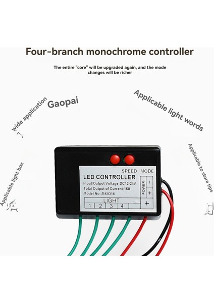 DC12V-24V LED Şerit Işık Denetleyicisi Atlama Suyu Patlama Flash At Işareti Aydınlık Kelime Açık Kelime Rgb Kontrolör 4ch (Yurt Dışından) fiyatları