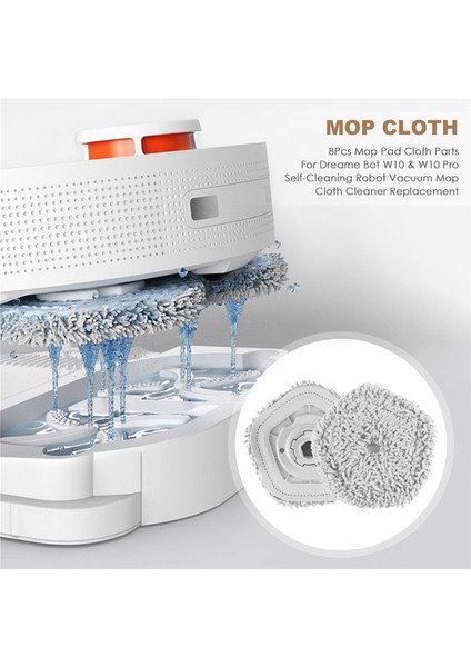 Xiaomi Dreame Bot W10 ve W10 Pro Için 8 Adet Mop Pad Bez Parçaları (Yurt Dışından) fırsatları