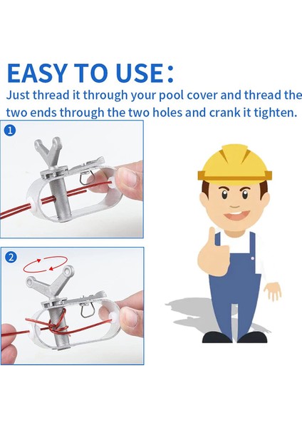 30M Yüzme Havuzu Örtüsü Kablo ve Vinç Kiti, Havuz Örtüsü Kablosu ve Yüzme Havuzu Örtüleri Için Cırcır, 30M (Yurt Dışından) fırsatları