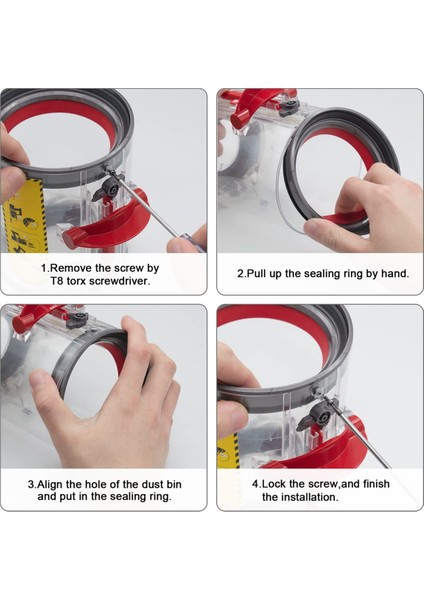 Dyson V11 V15 SV14 SV15 SV22 Vakum Toz Bölmesi Kova Üst Sabit Sızdırmazlık Halkası+Toz Bin Tetikleyicisi Anahtar Parçaları Değiştirin (Yurt Dışından)