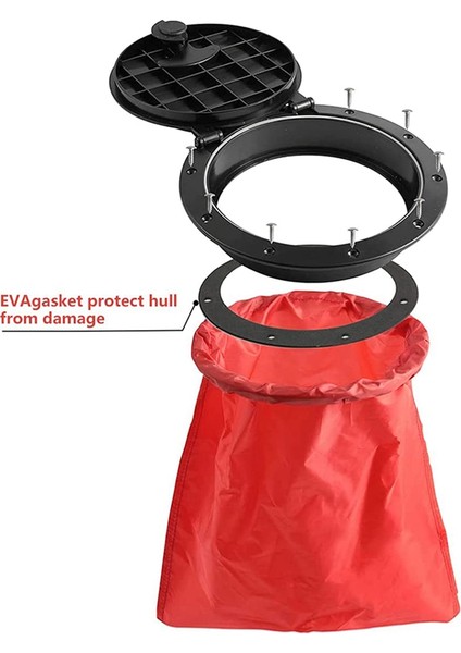 6 Inç Güverte Plakası Kiti Kayık Güverte Kapağı Saklama Çantası ile Kayık Tekne Balıkçılık Arma Siyah (Yurt Dışından) modelleri