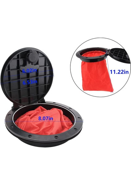 6 Inç Güverte Plakası Kiti Kayık Güverte Kapağı Saklama Çantası ile Kayık Tekne Balıkçılık Arma Siyah (Yurt Dışından) indirimleri