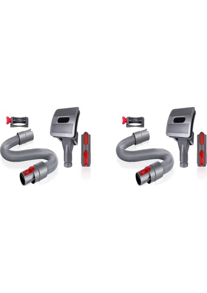 2x Pet Tımar Kiti, Dyson V7/8/10/12/11 Için Dyson V7/8/10 Için Köpek Fırçası Saç Vakum Bağlanması, Uzatma Hortumu ve Tetik Kilidi (Yurt Dışından)