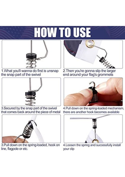 10 Adet Balıkçılık Bayrağı Klipsleri Paslanmaz Çelik Deniz Teknesi Bayrağı Klipsleri Halatlar, Halatlar, Antenler, Bayrak Direği Halatı (Yurt Dışından) fırsatları