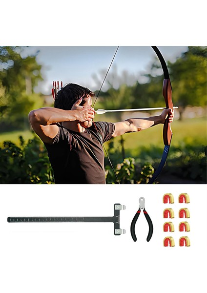 Yay Dize Nocking Noktaları Seti T Kare Cetvel Nocking Toka Pense ve 8 Parça Nocking Toka Seti, Mavi (Yurt Dışından) fırsatları