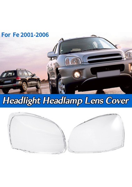 Hyundai Için 1 Çift Santa Fe 2001 02 03 04 05 2006 Araba Far Lens Kapak Kafa Işık Abajur Ön Otomobil Işık Kabuğu (Yurt Dışından) fırsatları