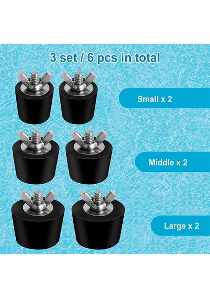 Yüzme Havuzu Delikleri Için 6 Paket 3 Boyutlu Havuz Kışlama Fişi, Yer Üstü Havuz Skimmer Için Genişletme Fişleri (Yurt Dışından) indirimleri