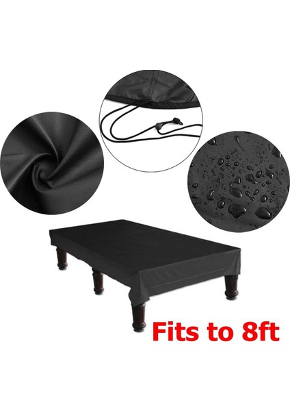 Dikdörtgen Masa Için Ipli Dayanıklı Su Geçirmez Masa Örtüsü ile 8ft Bilardo Bilardo Masası Örtüsü, Siyah (Yurt Dışından) fiyatları