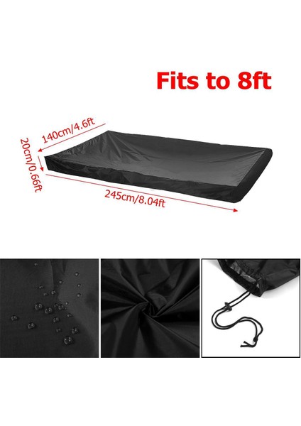 Dikdörtgen Masa Için Ipli Dayanıklı Su Geçirmez Masa Örtüsü ile 8ft Bilardo Bilardo Masası Örtüsü, Siyah (Yurt Dışından) modelleri