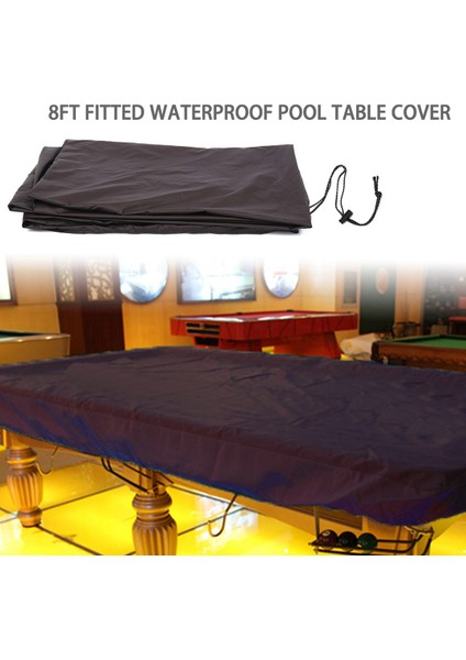 Dikdörtgen Masa Için Ipli Dayanıklı Su Geçirmez Masa Örtüsü ile 8ft Bilardo Bilardo Masası Örtüsü, Siyah (Yurt Dışından) fırsatları