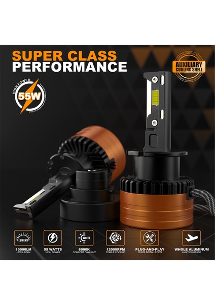 2pcs 110W 3-Copper Tüpler V31 Yeni D Serisi Araba LED Far Ampul 10000LM 6500K D2/D2S (Yurt Dışından) modelleri