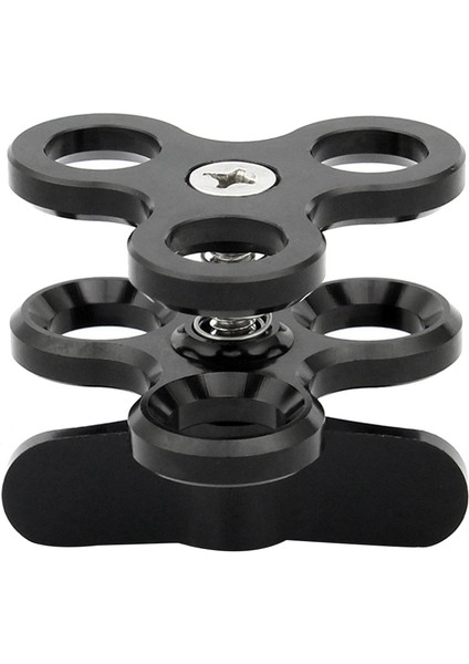 Top Kelepçesi 3 Delik Dalış Işıkları Kol Topu Kelebek Klips Montaj Braketi Aksiyon Kamera El Feneri Tripod Için, Siyah (Yurt Dışından)