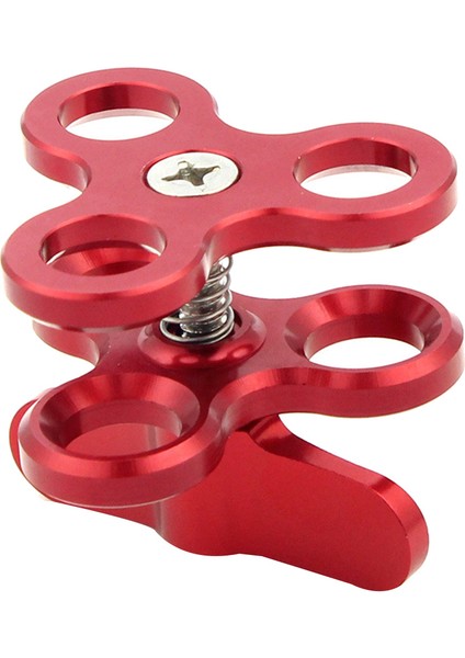 Bilyalı Kelepçe 3 Delik Dalış Işıkları Kol Topu Kelebek Klip Montaj Braketi Eylem Kamera El Feneri Tripod, Kırmızı (Yurt Dışından)