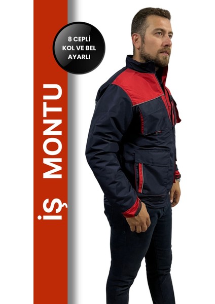 Suya Dayanıklı Reflektörlü Iş Montu - Ripstop Kumaşlı, Çok Cepli, Soğuk Geçirmez