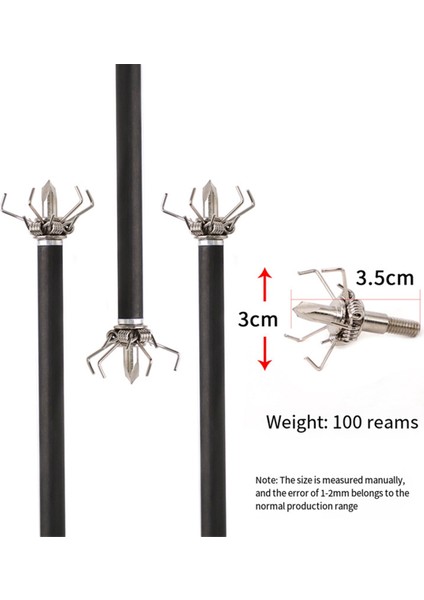 Okçuluk Geniş Başlıkları 12'li Paket Küçük Oyun Judo ve Çekiç Karma Seti 100 Tahıl Saha Okçuluğu Uygulaması Oyun Için Spiral Uç (Yurt Dışından) modelleri