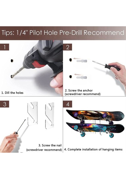 1 Çift Kaykay Rafı Kaykay Güvertesi Duvara Monte Kaykay Rafı Güçlü Akrilik Kayak Tahtası Kaykay Güvertesi Kaykay (Yurt Dışından) modelleri