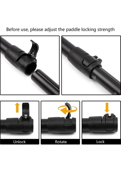 Benzersiz Kilit Tasarımlı Ayarlanabilir Ayakta Kürek Çekme Tahtası Küreği Yüzen Alaşımlı Şaft Paddleboard Küreği, Siyah (Yurt Dışından) indirimleri