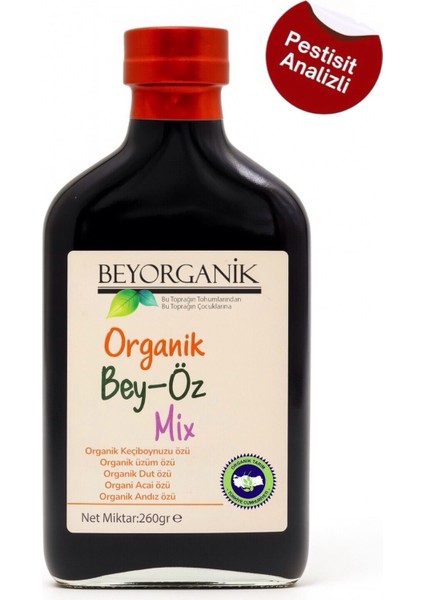 Organik Bey-Öz Mix 260 gr Keçiboynuzu Üzüm Dut Hurma Andız Özü Doğal Karışım fiyatları