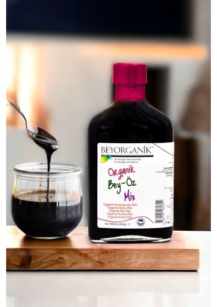 Organik Bey-Öz Mix 260 gr Keçiboynuzu Üzüm Dut Hurma Andız Özü Doğal Karışım