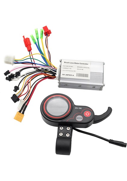 48V Kontrol Cihazı + ZQ-100 Kilometre Ölçer Hız Ayarlanabilir Elektrikli Scooter Ölçer 6 Pin Ekran Elektrikli Scooter Için (Yurt Dışından)