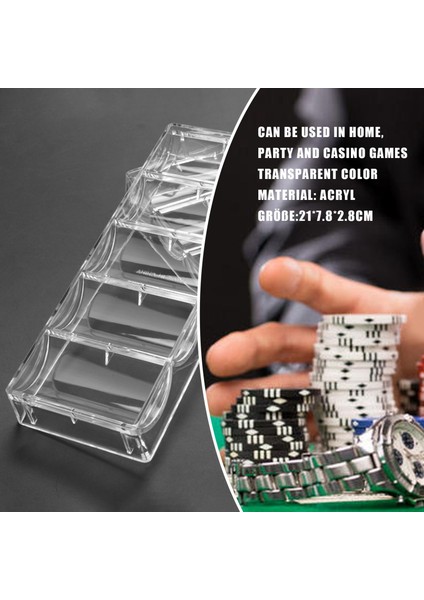 10 Adet Profesyonel Akrilik Poker Çipi 100 Çip Tepsisi (Kapaksız) (Yurt Dışından) fırsatları
