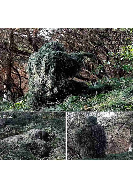 5 In 1 Ghillie Suit, 3D Kamuflaj Açık Avcılık Giyim Dahil Ceket, Pantolon, Kapüşon, Yetişkinler Çocuklar Için Taşıma Çantası Gençlik (Yurt Dışından) fırsatları
